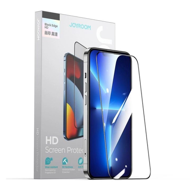 Knight 2,5D TG grūdintas stiklas, skirtas iPhone 14 Plus viso ekrano su permatomu rėmeliu (JR-H03)