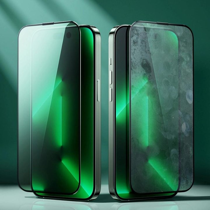 Knight Green Glass, skirtas iPhone 14 Pro Max su viso ekrano anti G04)