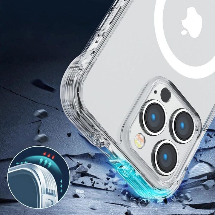 Magnetic Defender“ magnetinis dėklas, skirtas iPhone 14 Plus“ šarvuotajam dėklui su kabliukais, aiškiai stovi (suderinamas su Ma