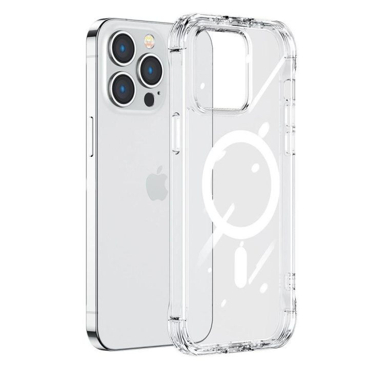 Magnetic Defender“ magnetinis dėklas, skirtas iPhone 14 Plus“ šarvuotajam dėklui su kabliukais, aiškiai stovi (suderinamas su Ma