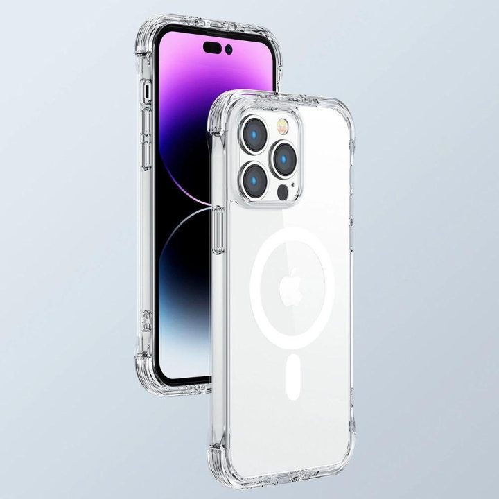 Magnetic Defender“ magnetinis dėklas, skirtas iPhone 14 Plus“ šarvuotajam dėklui su kabliukais, aiškiai stovi (suderinamas su Ma