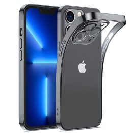 14Q Case dėklas, skirtas iPhone 14 Plus dėklo dangteliu su metaliniu rėmeliu juodas (JR juodas)