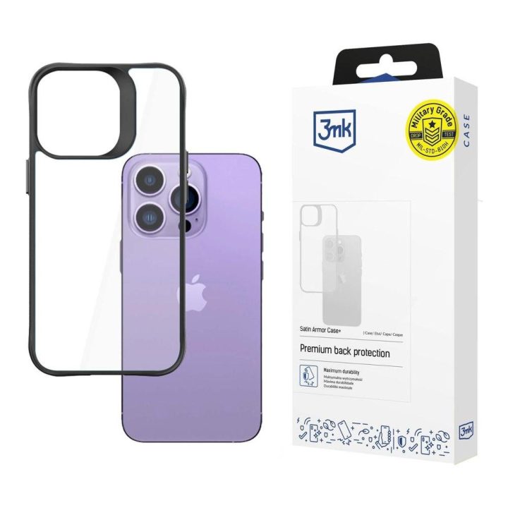 Satin Armor Case+ iPhone 14 Pro Max serija – juodas
