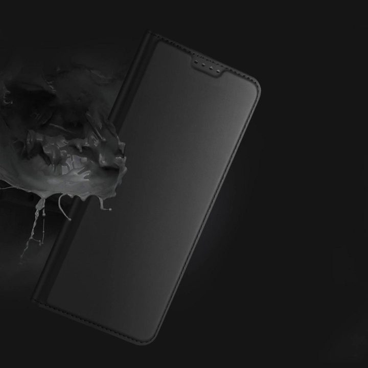 Skin Pro dėklas, skirtas Oppo Reno 8 atverčiamas dangtelis kortelių piniginės stovui juodas
