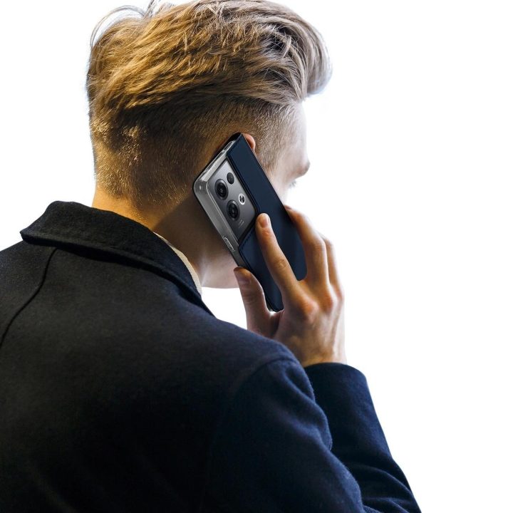 Skin Pro“ dėklas, skirtas Oppo Reno 8 Pro“ atverčiamu dangteliu kortelių piniginės stovui mėlynos spalvos