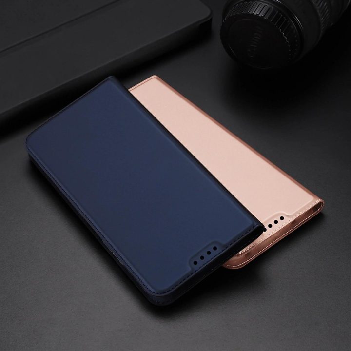 Skin Pro“ dėklas, skirtas Oppo Reno 8 Pro“ atverčiamu dangteliu kortelių piniginės stovui mėlynos spalvos