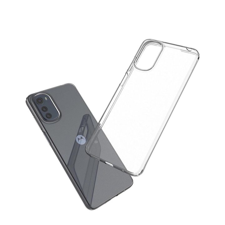 Ultra Clear 0,5 mm dėklas, skirtas Motorola Moto E32 plonu dangteliu, skaidrus