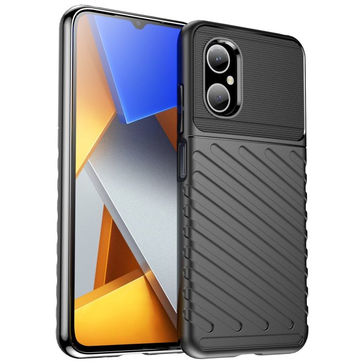 Thunder Case Xiaomi Poco M4 5G silikoninis šarvų dėklas juodas
