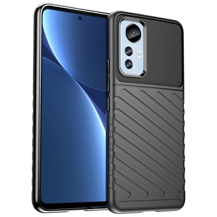 Thunder Case dėklas Xiaomi 12 Lite silikoniniam šarvų dėklui juodas