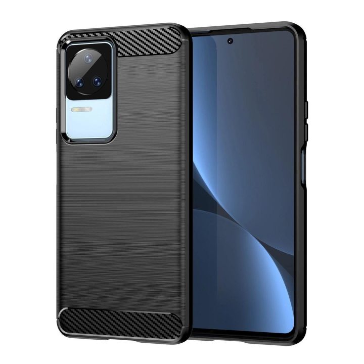 Anglies dėklas Xiaomi Poco F4 5G lankstus silikoninis anglies dangtelis juodas