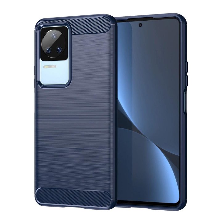 Anglies dėklas Xiaomi Poco F4 5G lankstus silikoninis anglies dangtelis mėlynas