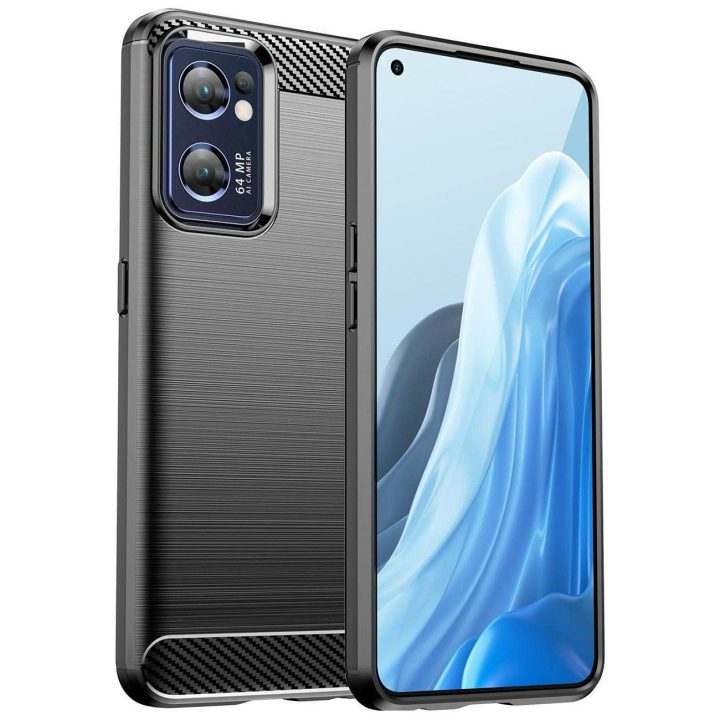 Anglies dėklas, skirtas Realme Narzo 50 5G lankstus silikoninis anglies dangtelis juodas