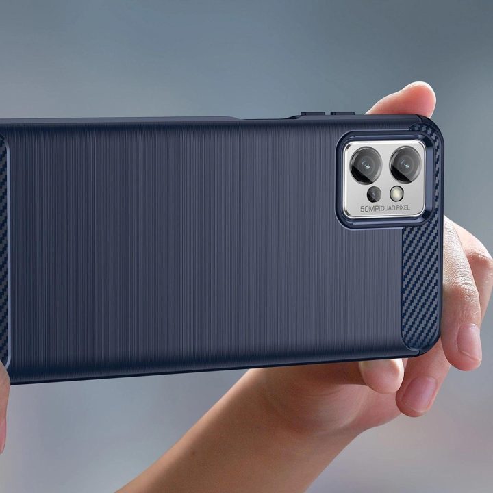 Carbon Case dėklas skirtas Realme C35 lankstus silikoninis anglies dangtelis juodas