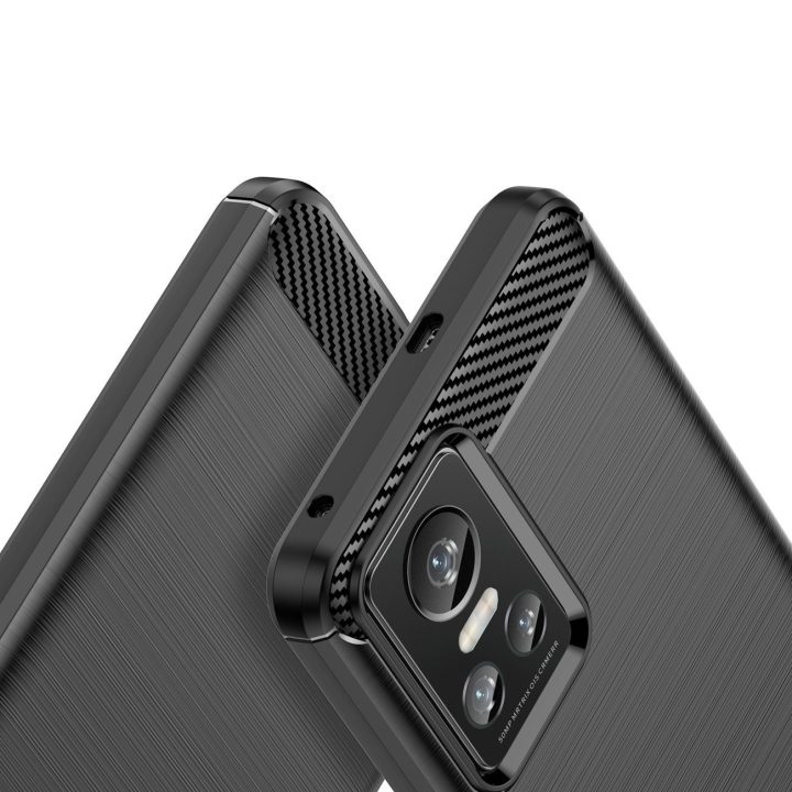 Carbon Case dėklas skirtas Realme GT Neo 3 lankstus silikoninis anglies dangtelis juodas