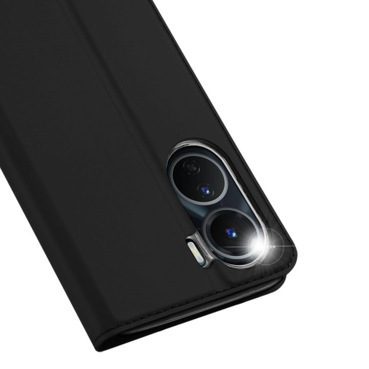 Skin Pro dėklas Vivo Y16 / Y02s piniginės dėklas su atvartu juodas