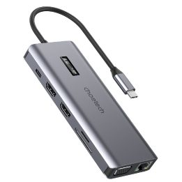 Choetech daugiafunkcinis HUB'as su ekranu 12in1 USB M26)