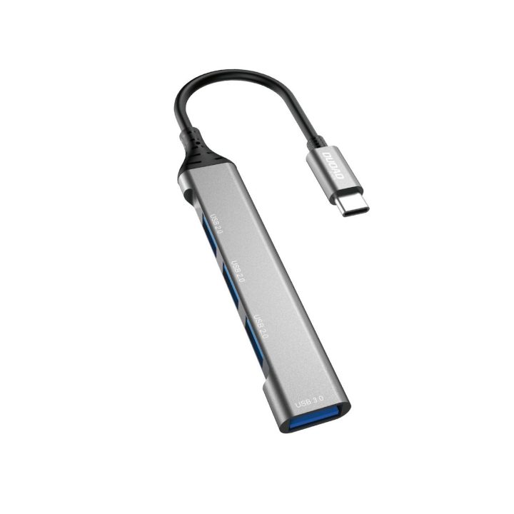 HUB 4in1 USB A (3 x USB2.0 / USB3.0) 6,3 cm juodas (A16T)