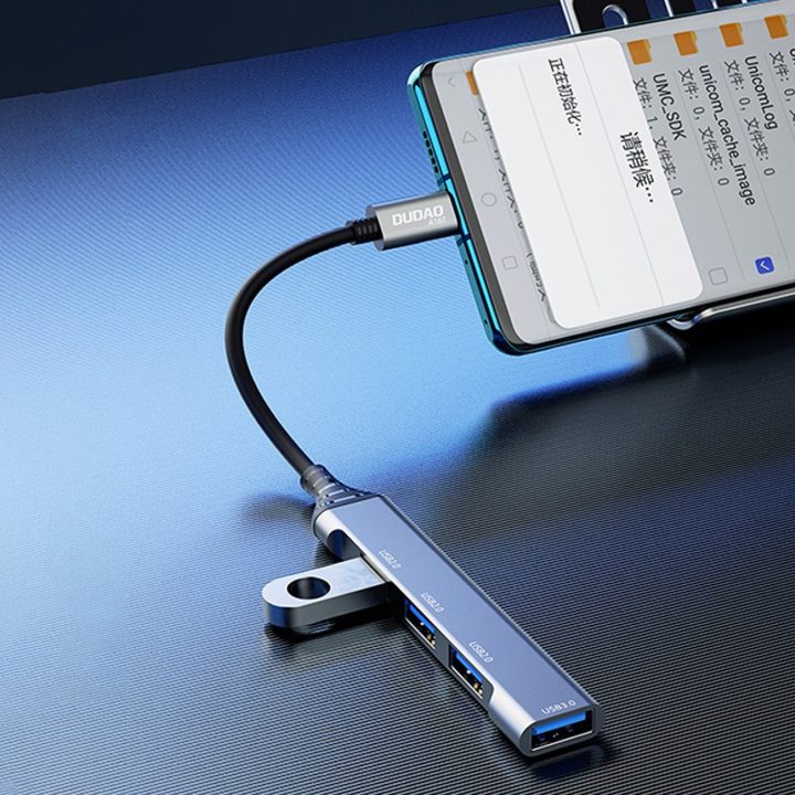 HUB 4in1 USB A (3 x USB2.0 / USB3.0) 6,3 cm juodas (A16T)