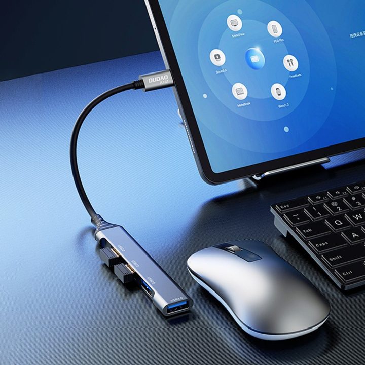HUB 4in1 USB A (3 x USB2.0 / USB3.0) 6,3 cm juodas (A16T)