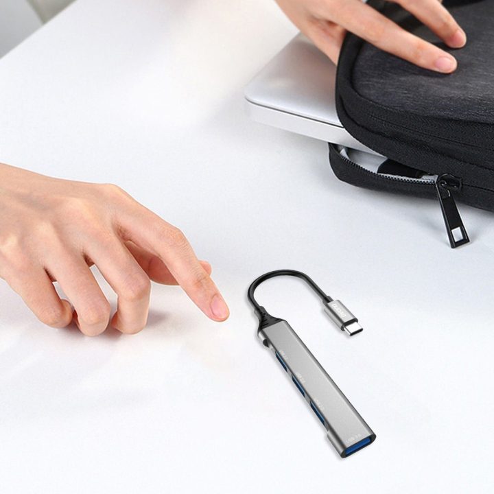 HUB 4in1 USB A (3 x USB2.0 / USB3.0) 6,3 cm juodas (A16T)