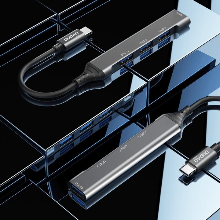 HUB 4in1 USB A (3 x USB2.0 / USB3.0) 6,3 cm juodas (A16T)