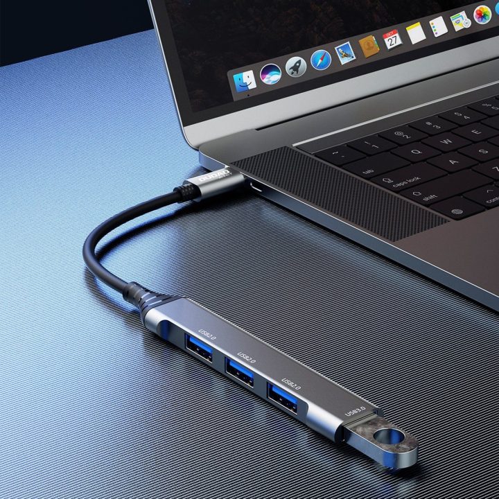 HUB 4in1 USB A (3 x USB2.0 / USB3.0) 6,3 cm juodas (A16T)