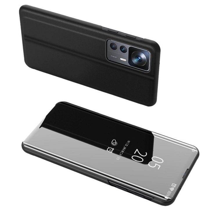 Clear View Case dėklas, skirtas Xiaomi 12T Pro / Xiaomi 12T atverčiamas dangtelis juodas