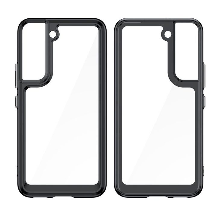 Outer Space Case Samsung Galaxy S23+ dangtelis su lanksčiu rėmeliu juodos spalvos