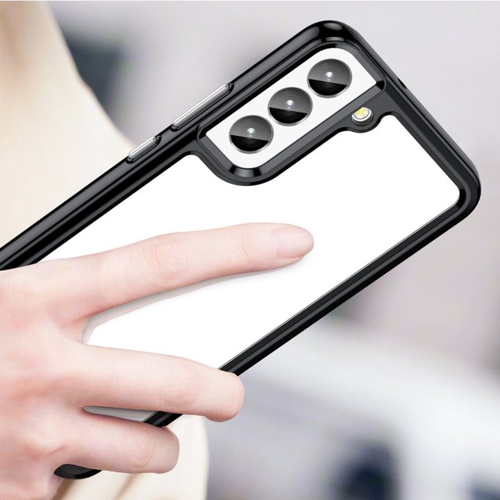 Outer Space Case Samsung Galaxy S23+ dangtelis su lanksčiu rėmeliu juodos spalvos