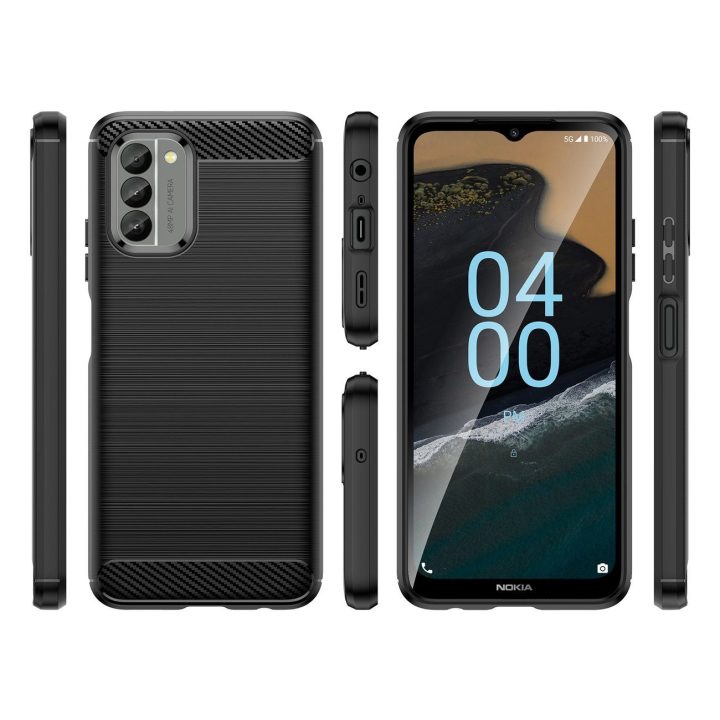 Carbon Case dangtelis Nokia G400 lankstus silikoninis dangtelis juodas