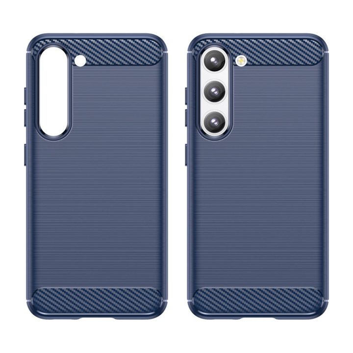 Anglies dėklas, skirtas Samsung Galaxy S23+ lankstus silikoninis anglies dangtelis mėlynas