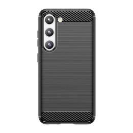 Carbon Case dėklas Samsung Galaxy S23+ lankstus silikoninis anglies dangtelis juodas