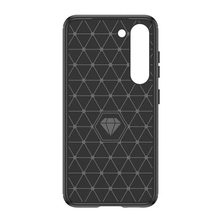 Carbon Case dėklas Samsung Galaxy S23+ lankstus silikoninis anglies dangtelis juodas