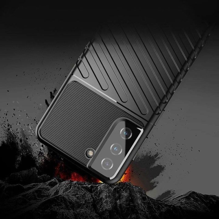 Thunder“ dėklas, skirtas Samsung Galaxy A14 5G, mėlynas silikoninis šarvų dėklas