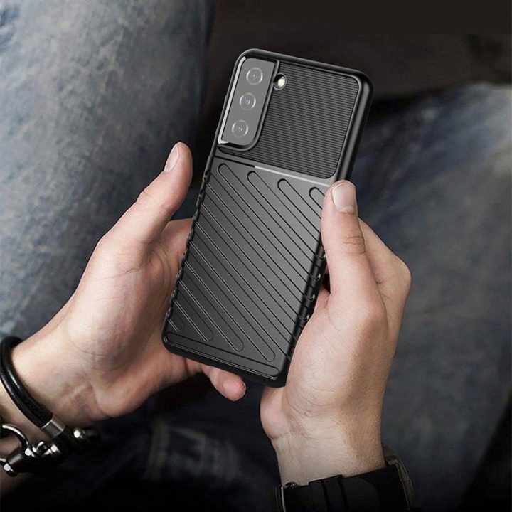 Thunder Case dėklas Samsung Galaxy S23+ silikoninis šarvų dėklas juodas