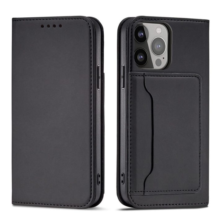 Magnetinis dėklas, skirtas Samsung Galaxy S23+ atverčiamas piniginės stovas juodas