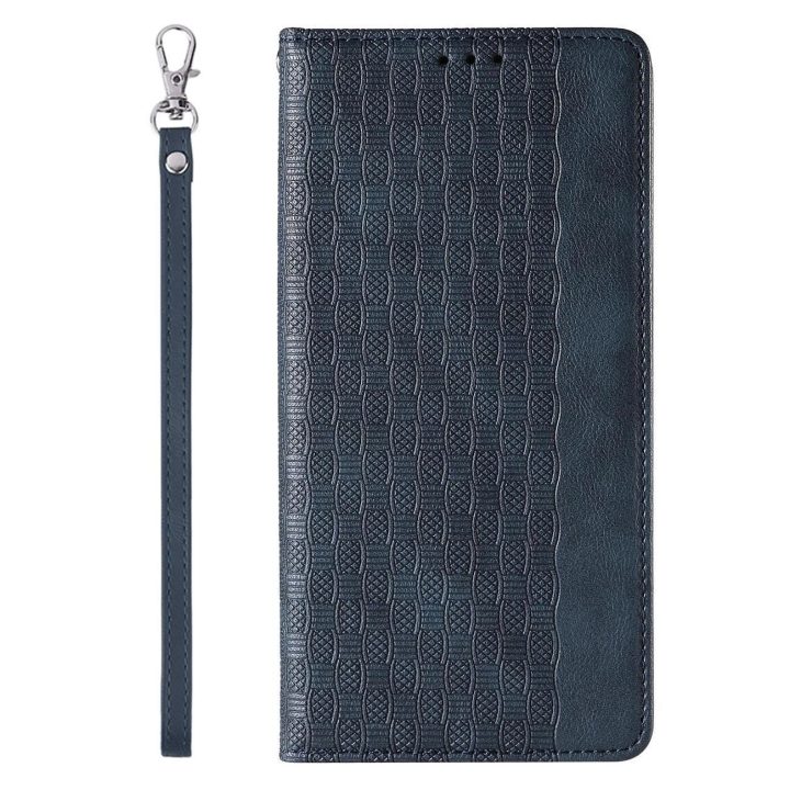 Magnetinio dirželio dėklas, skirtas Samsung Galaxy S23 Flip Wallet Mini Lanyard Stand Blue