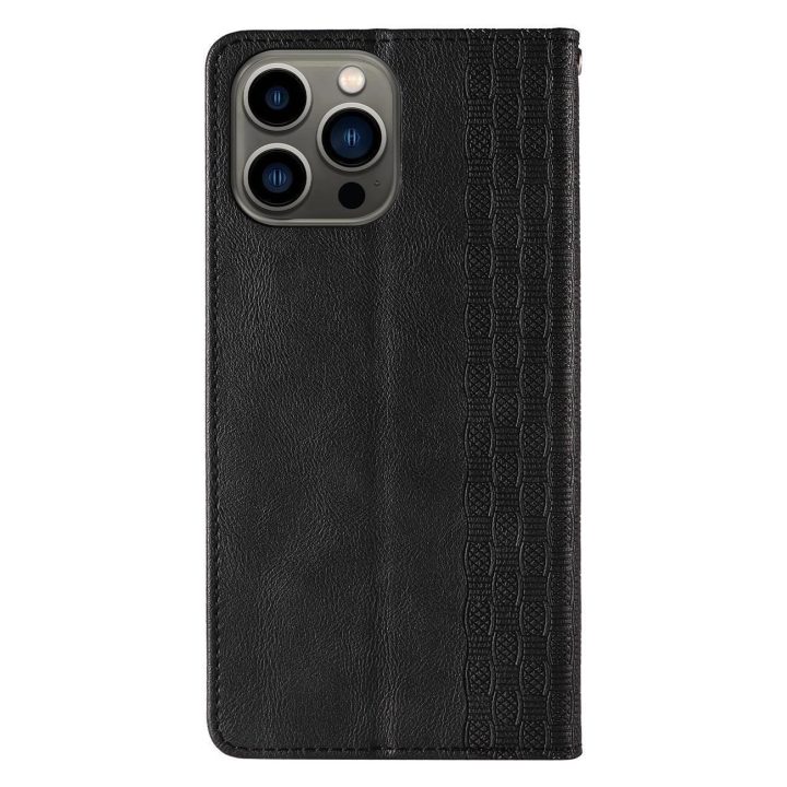 Magnetinio dirželio dėklas, skirtas Samsung Galaxy S23+ Flip Wallet Mini Lanyard Stovas, juodas