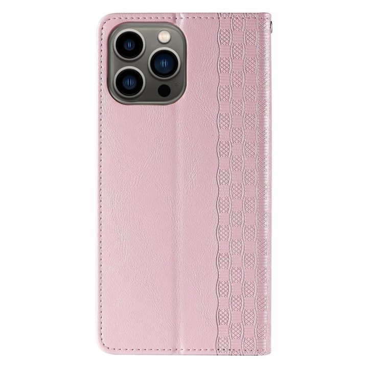Magnetinio dirželio dėklas, skirtas Samsung Galaxy S23+ Flip Wallet Mini Lanyard Stand Rožinis