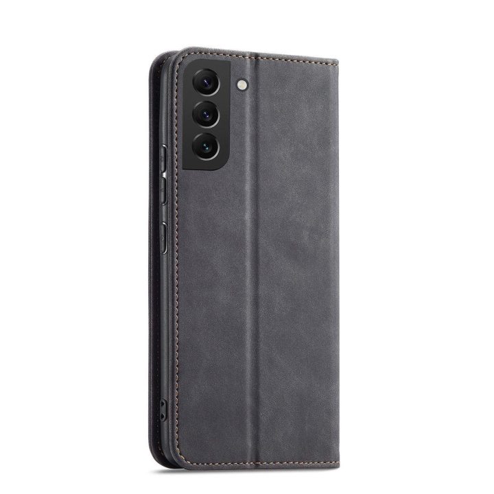 Magnetinis Fancy Dėklas, skirtas Samsung Galaxy S23+ atverčiamas dangtelis piniginės stovas juodas
