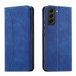 Magnetinis Fancy Dėklas, skirtas Samsung Galaxy S23+ atverčiamas dangtelis piniginės stovas mėlynas