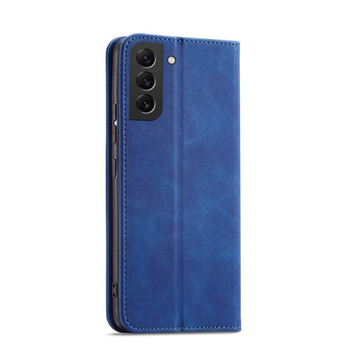 Magnetinis Fancy Dėklas, skirtas Samsung Galaxy S23+ atverčiamas dangtelis piniginės stovas mėlynas