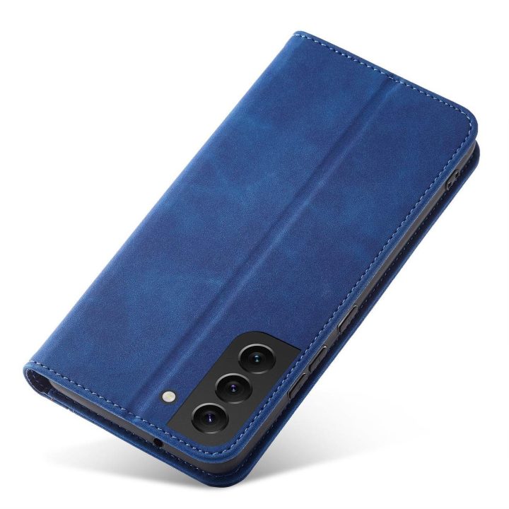 Magnetinis Fancy Dėklas, skirtas Samsung Galaxy S23+ atverčiamas dangtelis piniginės stovas mėlynas
