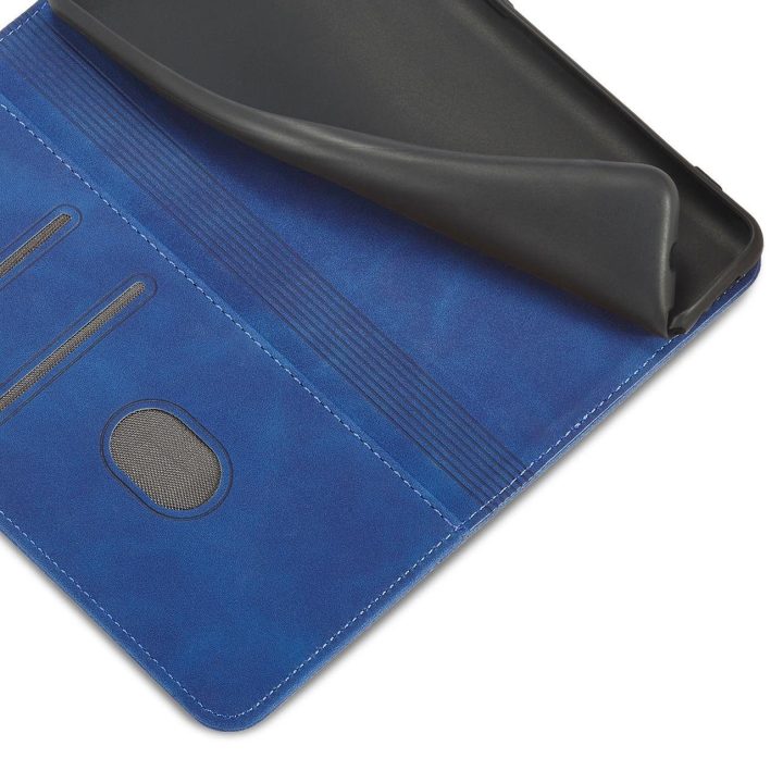 Magnetinis Fancy Dėklas, skirtas Samsung Galaxy S23+ atverčiamas dangtelis piniginės stovas mėlynas