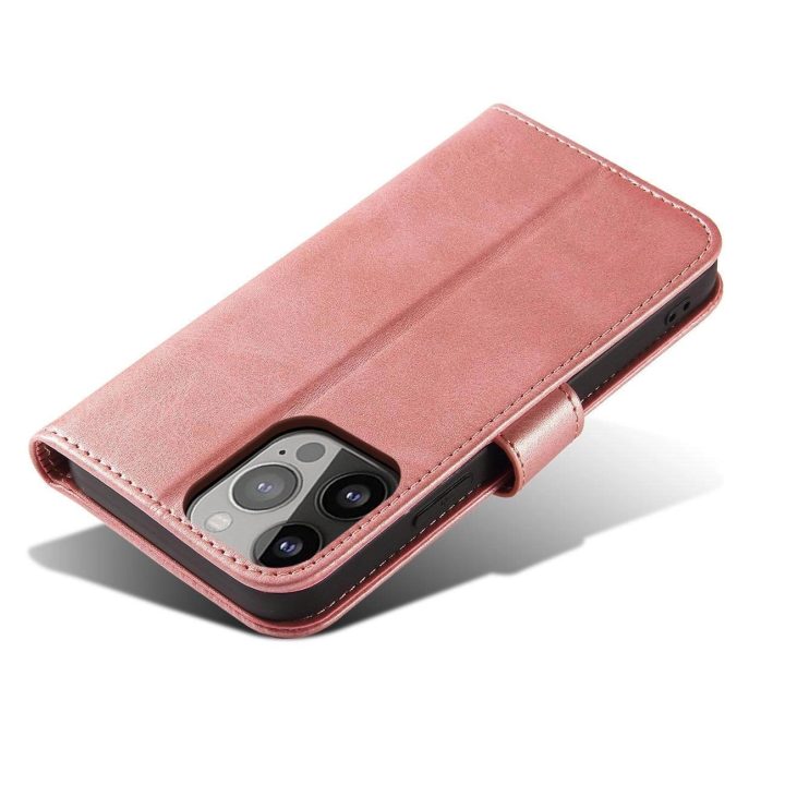 Magnetinis dėklas, skirtas Samsung Galaxy S23 atverčiamas piniginės stovas rožinės spalvos