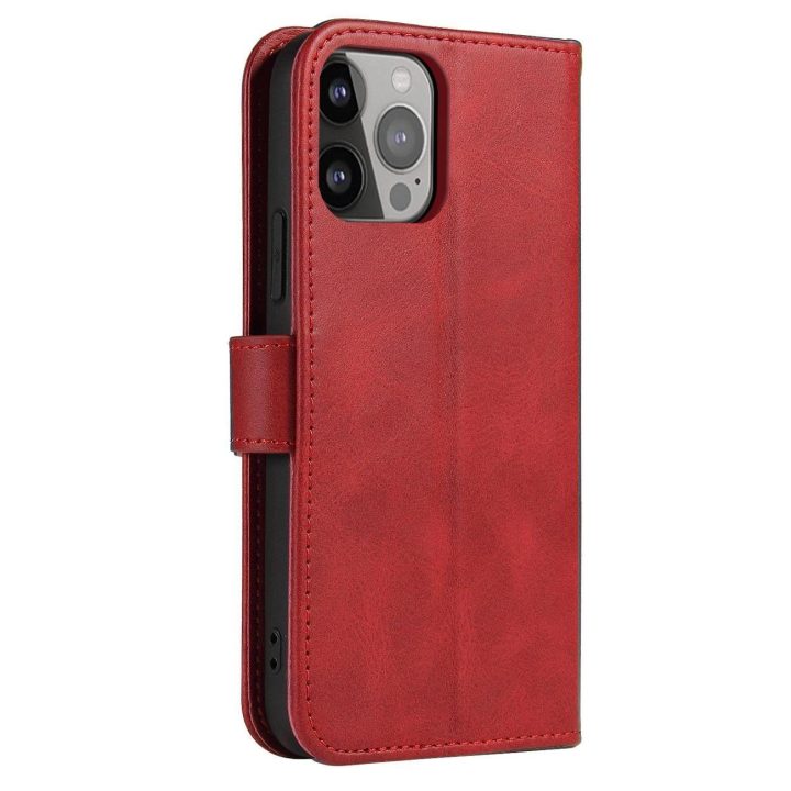 Samsung Galaxy S23+ atverčiamas dangtelis piniginės stovas raudonas