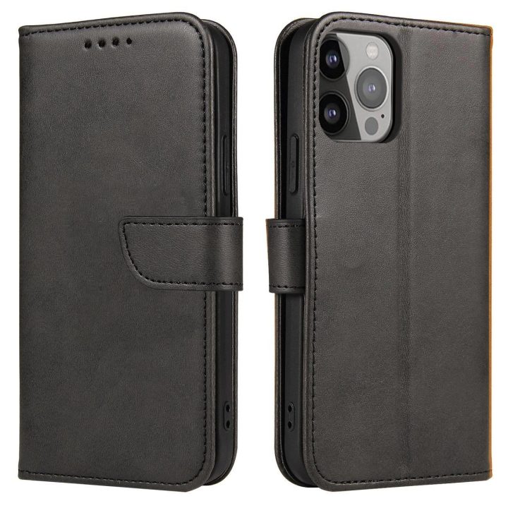 Telefono dėklas Case for Nothing Phone 1 dangtelis su atverčiamu piniginės stovu juodos spalvos