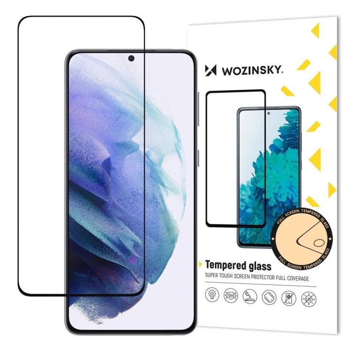 Visas klijais grūdintas stiklas Samsung Galaxy S23+ 9H viso ekrano grūdintas stiklas su juodu rėmeliu