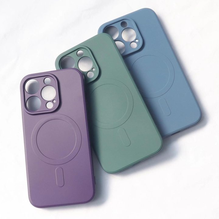MagSafe suderinamas silikoninis dėklas, skirtas iPhone 15 Plus silikoniniam dėklui – violetinė