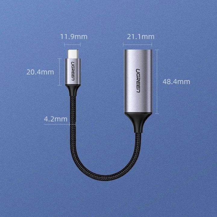C tipo USB ir HDMI 2.0 adapteris 4K @ 60 Hz Thunderbolt 3 , skirtas MacBook / kompiuteriui, pilkos spalvos (70444)